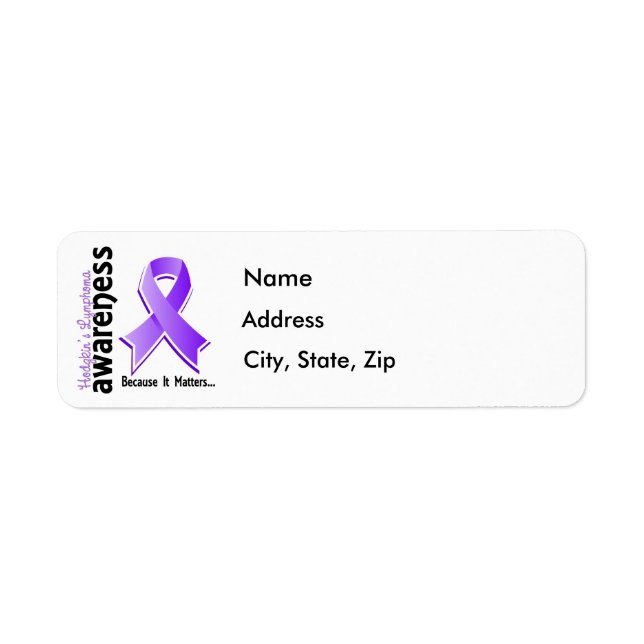 Hodgkins lymphoma Awareness 5 Returadress Etikett (Framsidan)