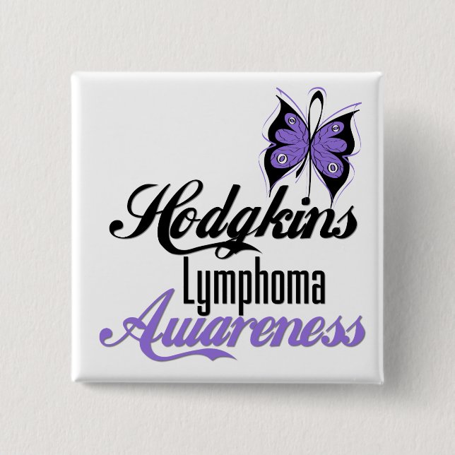Hodgkins Lymphoma Awareness Butterfly Knapp (Framsida)