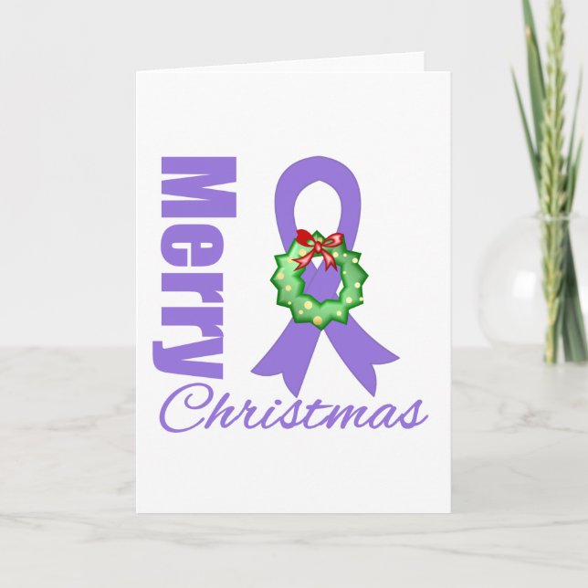 Hodgkins Lymphoma Awareness God jul Ribbon Helgkort (Framsida)