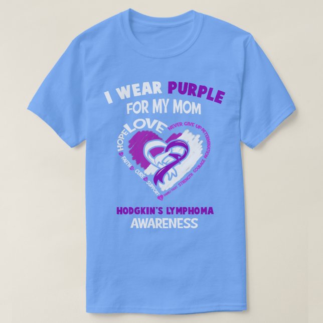 Hodgkins Lymphoma Awareness I Bära Lila for My M T Shirt (Design framsida)