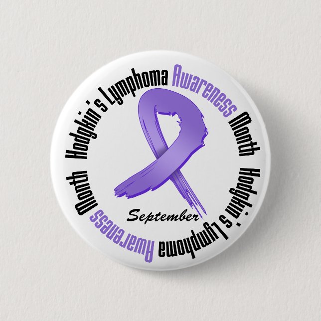 Hodgkins Lymphoma Awareness Month Grunge Ribbon Knapp (Framsida)