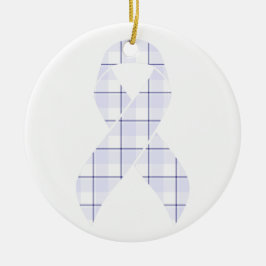 Hodgkin's Lymphoma Awareness Plaid Lavender Ribbon Julgransprydnad Keramik