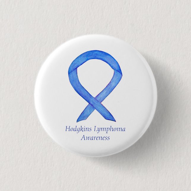 Hodgkins Lymphoma Awareness Ribbon Anpassningsbar  Knapp (Framsida)