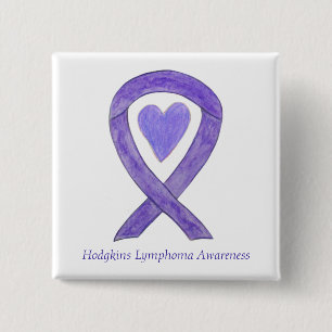 Hodgkins Lymphoma Awareness Ribbon Heart Stift Knapp