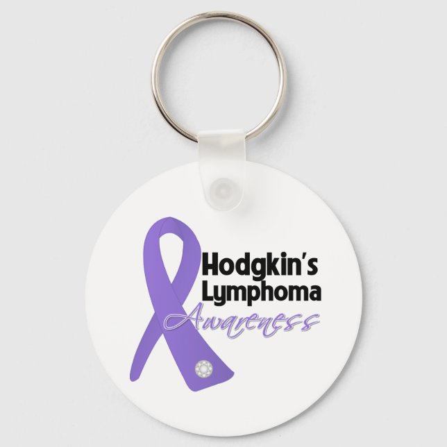 Hodgkin's Lymphoma Awareness Ribbon Nyckelring (Framsida)