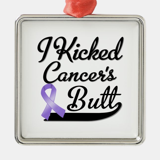 Hodgkins Lymphoma Cancer I Kickt Butt Julgransprydnad Metall (Framsidan)