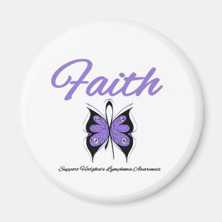 Hodgkins Lymphoma Faith Butterfly Ribbon Magnet