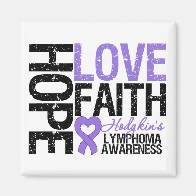 Hodgkins Lymphoma HOPE KÄRLEK FAITH Magnet (Framsidan)