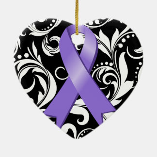 Hodgkins Lymphoma Ribbon Deco Noir Julgransprydnad Keramik