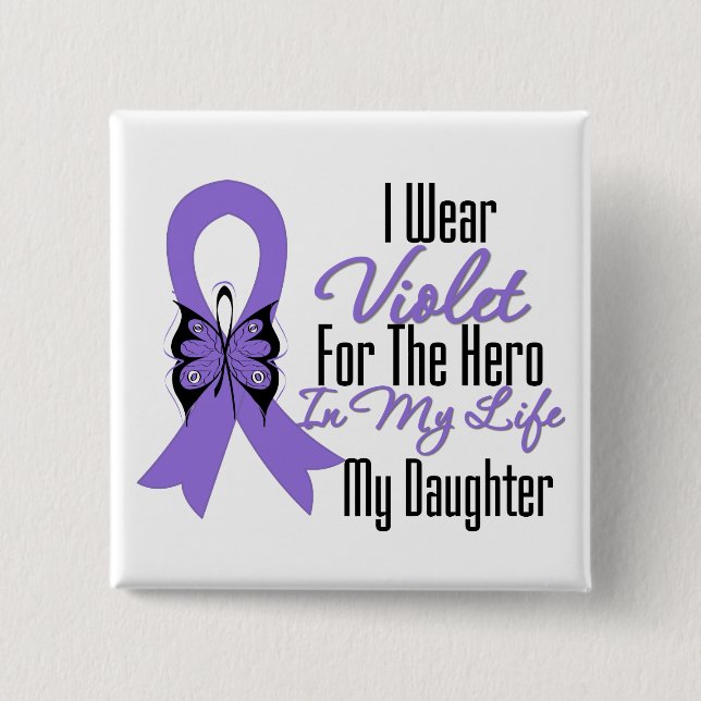 Hodgkins Lymphoma Ribbon My Hero Min dotter Knapp (Framsida)