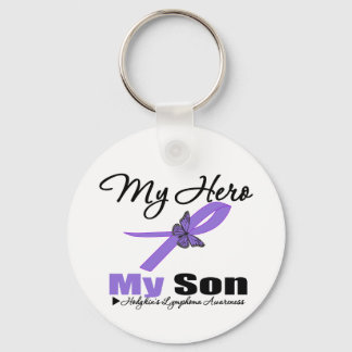 Hodgkins Lymphoma Ribbon My HERO Min son Nyckelring