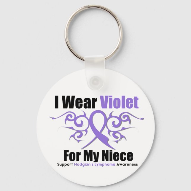 Hodgkins Lymphoma Tribal Ribbon for My Niece Nyckelring (Framsida)