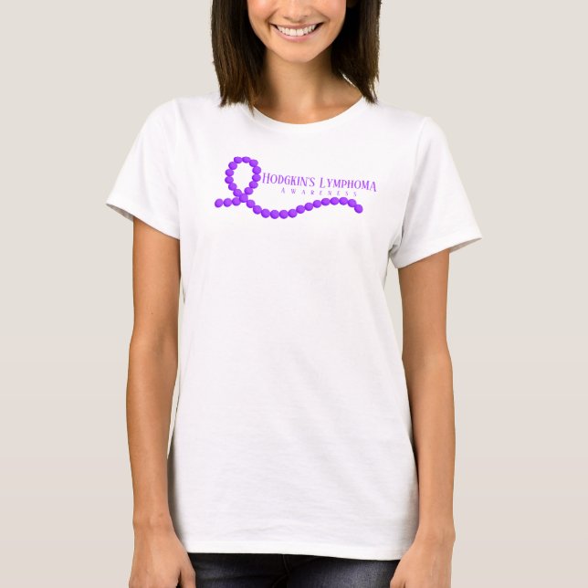 Hodgkin's Lymphoma Violet Awareness Ribbon T Shirt (Framsida)