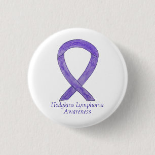 Hodgkins Lymphoma Violet Ribbon Anpassningsbar Art Knapp