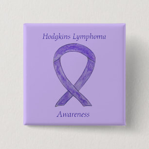 Hodgkins Lymphoma Violet Ribbon Anpassningsbar Art Knapp