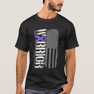 Hodgkins Lymphoma Warrior American Flagga T Shirt
