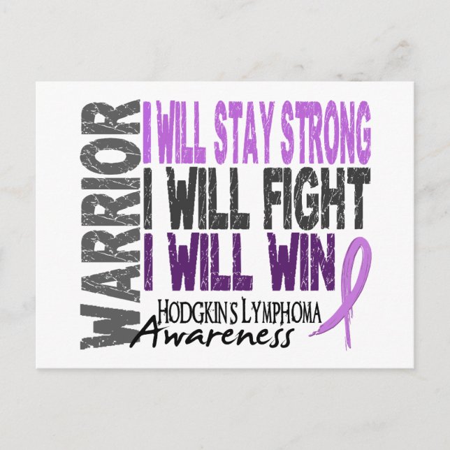 Hodgkins Lymphoma Warrior Vykort (Framsida)