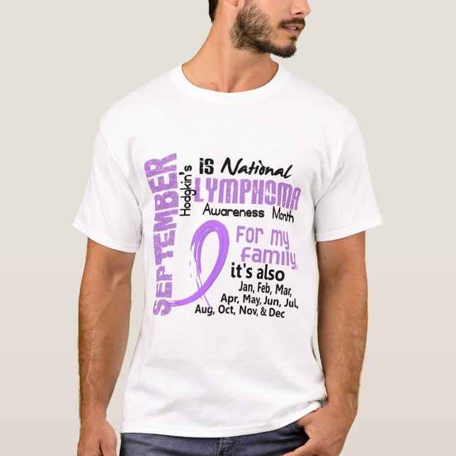 Hodgkins månad för lymfkörtelcancermedvetenhet för t-shirt (Framsida)