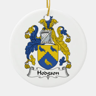 Hodgson familjvapensköld julgransprydnad keramik