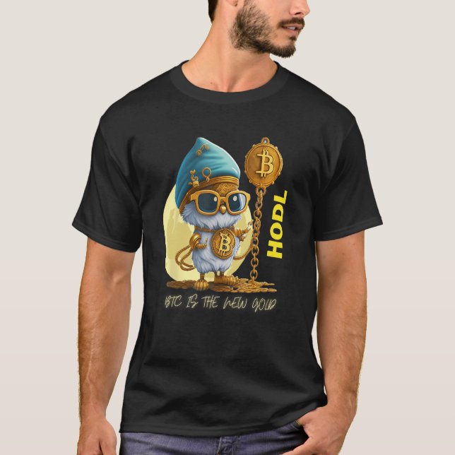 HODL Bitcoin BTC Genie Moon T Shirt (Framsida)
