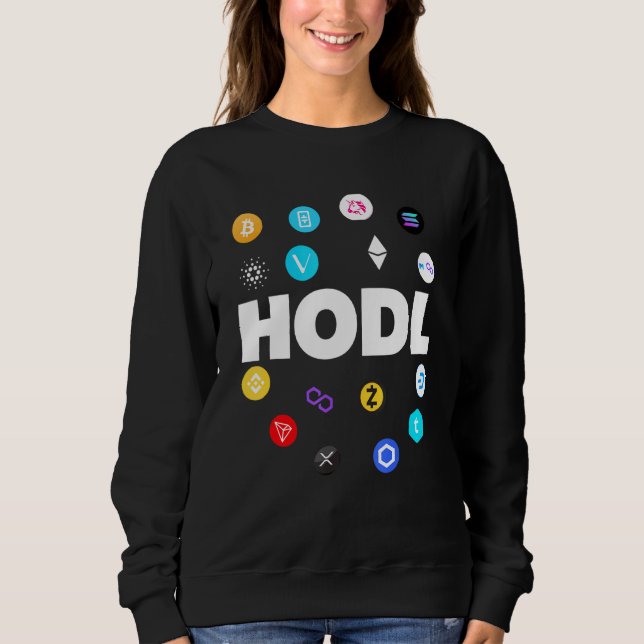 Hodl Bitcoin Etherum Cardano Xrp Cryptocurrency B T Shirt (Framsida)