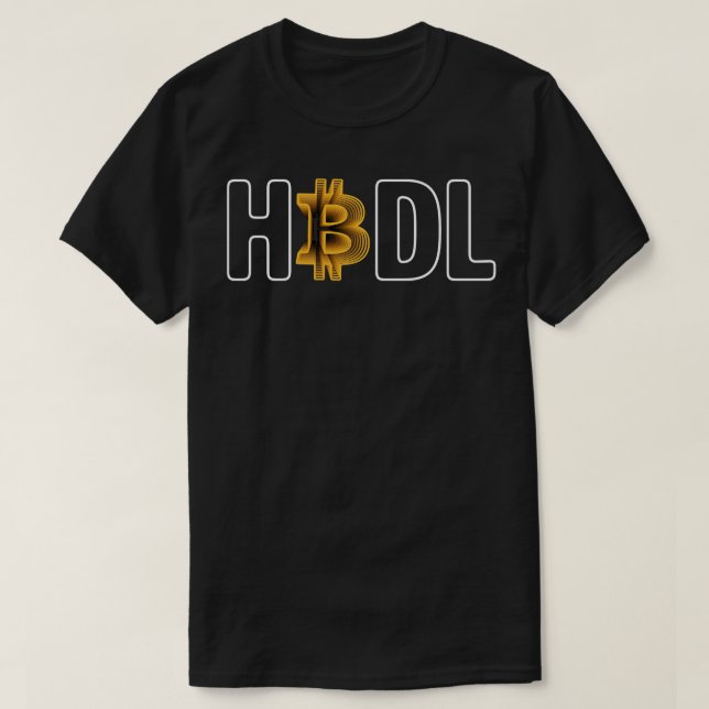 Hodl Bitcoin guld moderna typografikonstgåva T Shirt (Design framsida)