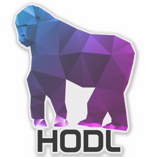 HODL Diamond Händer Ape Sticker Klistermärken (Framsida)
