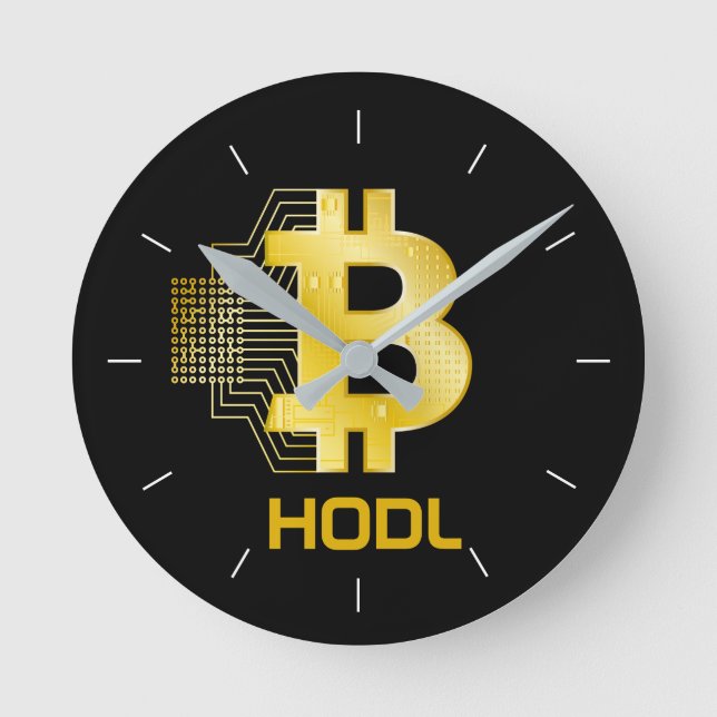 HODL ditt bitmynt Rund Klocka (Framsida)