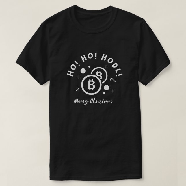 Hodl Ho Ho - Bitcoin Santa Crypto-jul T Shirt (Design framsida)