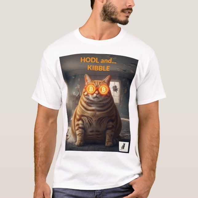 HODL & Kibble: Bitcoin Baron T Shirt (Framsida)
