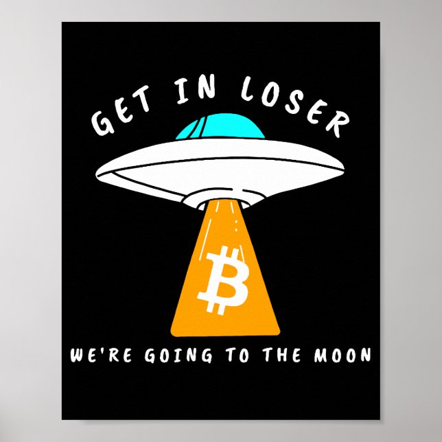 Hodl - Måne - UFO - BITCOIN - Crypto Poster (Framsidan)