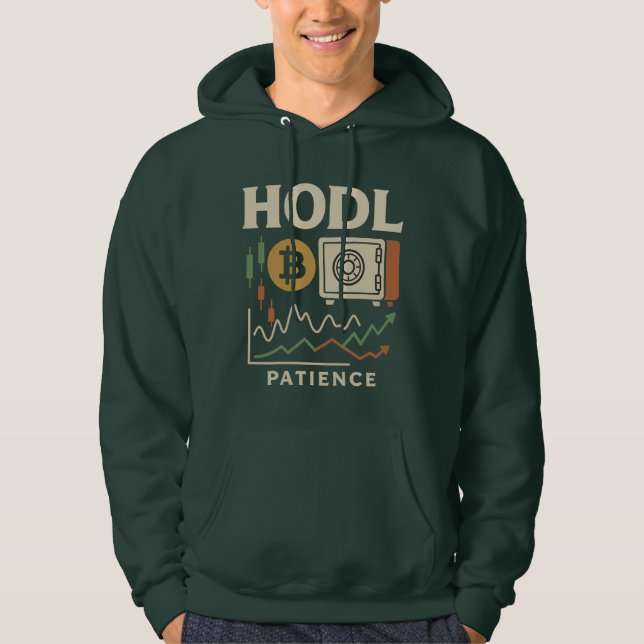 HODL Patience Bitcoin Trading Chart Hoodie (Framsida)