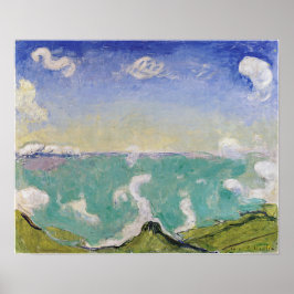 Hodler - Caux Landskap Med Uppgående Moln 1917 Poster