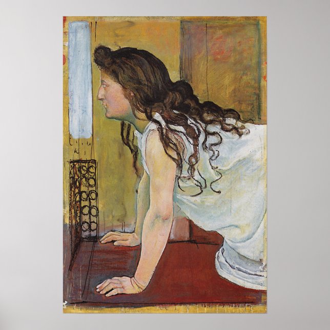 Hodler - Flicka Vid Fönstret 1890 Poster (Framsidan)