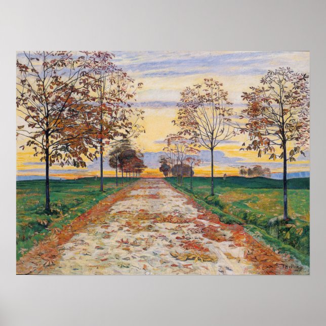 Hodler - höstkväll 1892 poster (Framsidan)