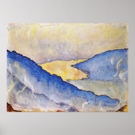 Hodler - kvällsmat på Sjö Thun 1908 Poster