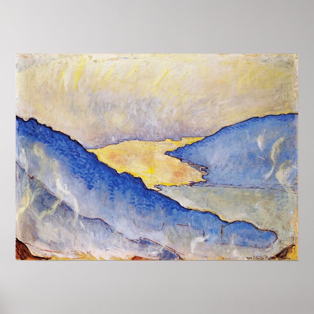 Hodler - kvällsmat på Sjö Thun 1908 Poster (Framsidan)