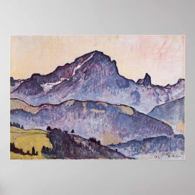 Hodler - Le Grand Muveran från Villars 1912 Poster (Framsidan)