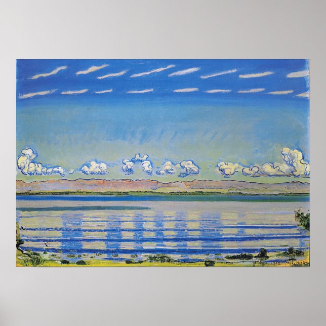Hodler - Rytmiskt Landskap Vid Genèvesjön 1908 Poster (Framsidan)