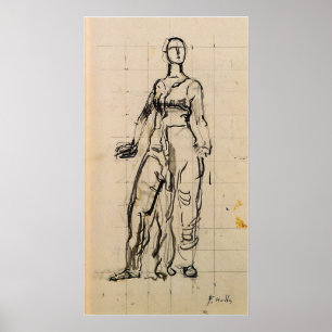 Hodler - Stående Draped Figur 1913 Poster