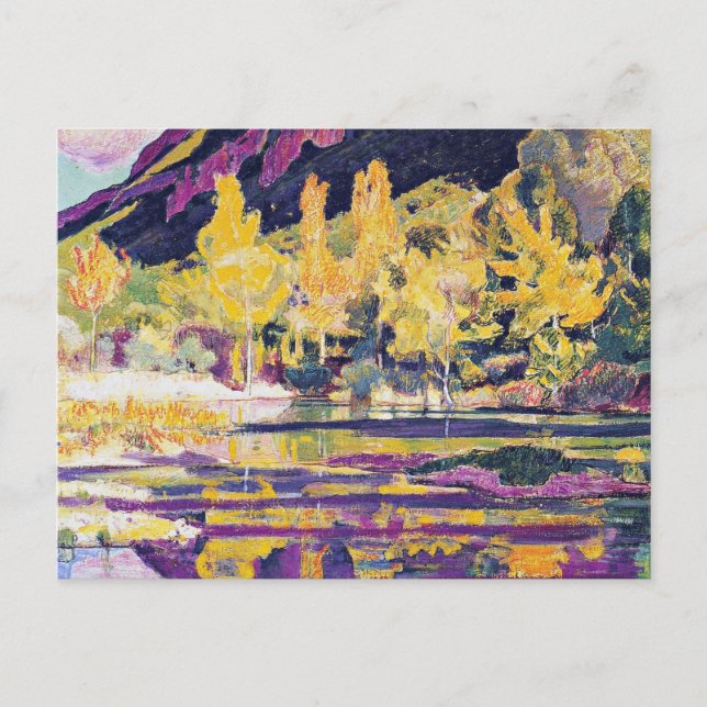 Hodler - Vid foten av Petit Saleve, bra konst Vykort (Framsida)