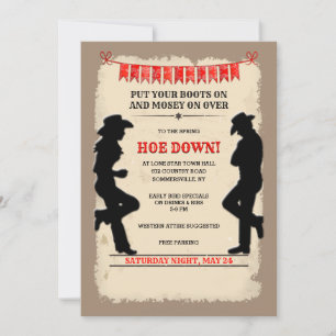 Hoedown Land Westernare Inbjudningar