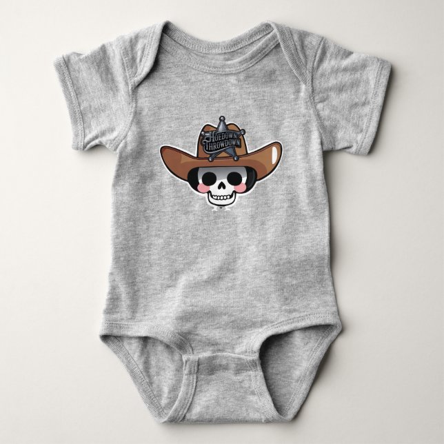 HoeDown Throwdown, Cowboy Skelett Baby Bodysuit T Shirt (Framsida)