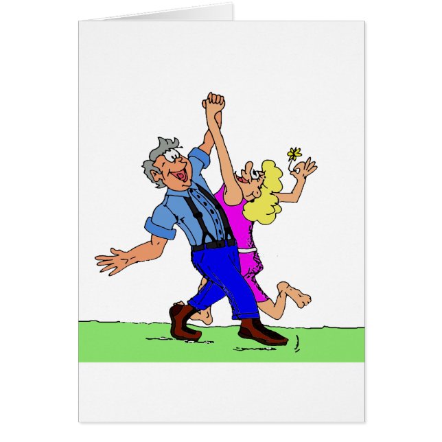 Hoen besegrar kvadrerar dansare hälsningskort (Framsidan)