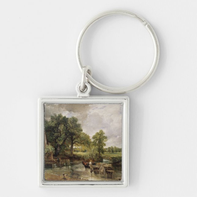 Höet Wain, 1821 Fyrkantig Silverfärgad Nyckelring (Framsidan)