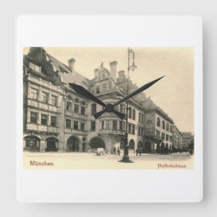Hofbrauhaus, München, Tyskland 1900-Vintage Fyrkantig Klocka