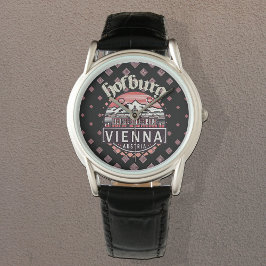 Hofburg i Circles Classic Black Leather Armbandsur