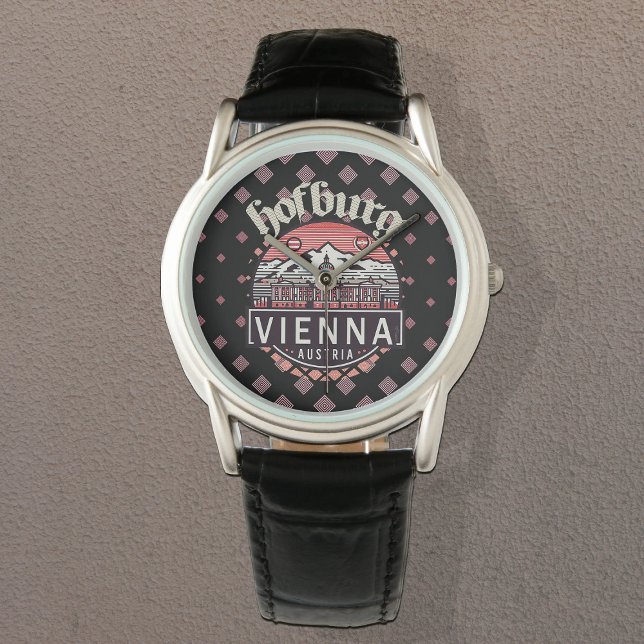 Hofburg i Circles Classic Black Leather Armbandsur (Skapare uppladdad)