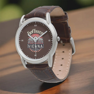 Hofburg i Circles Manar Classic Brown Leather Armbandsur