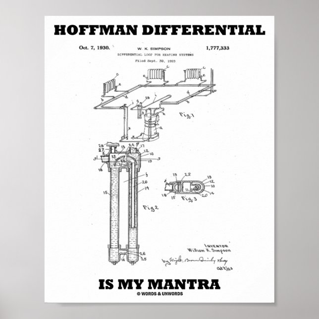 Hoffman Differential är min handtra US-patentdesig Poster (Framsidan)